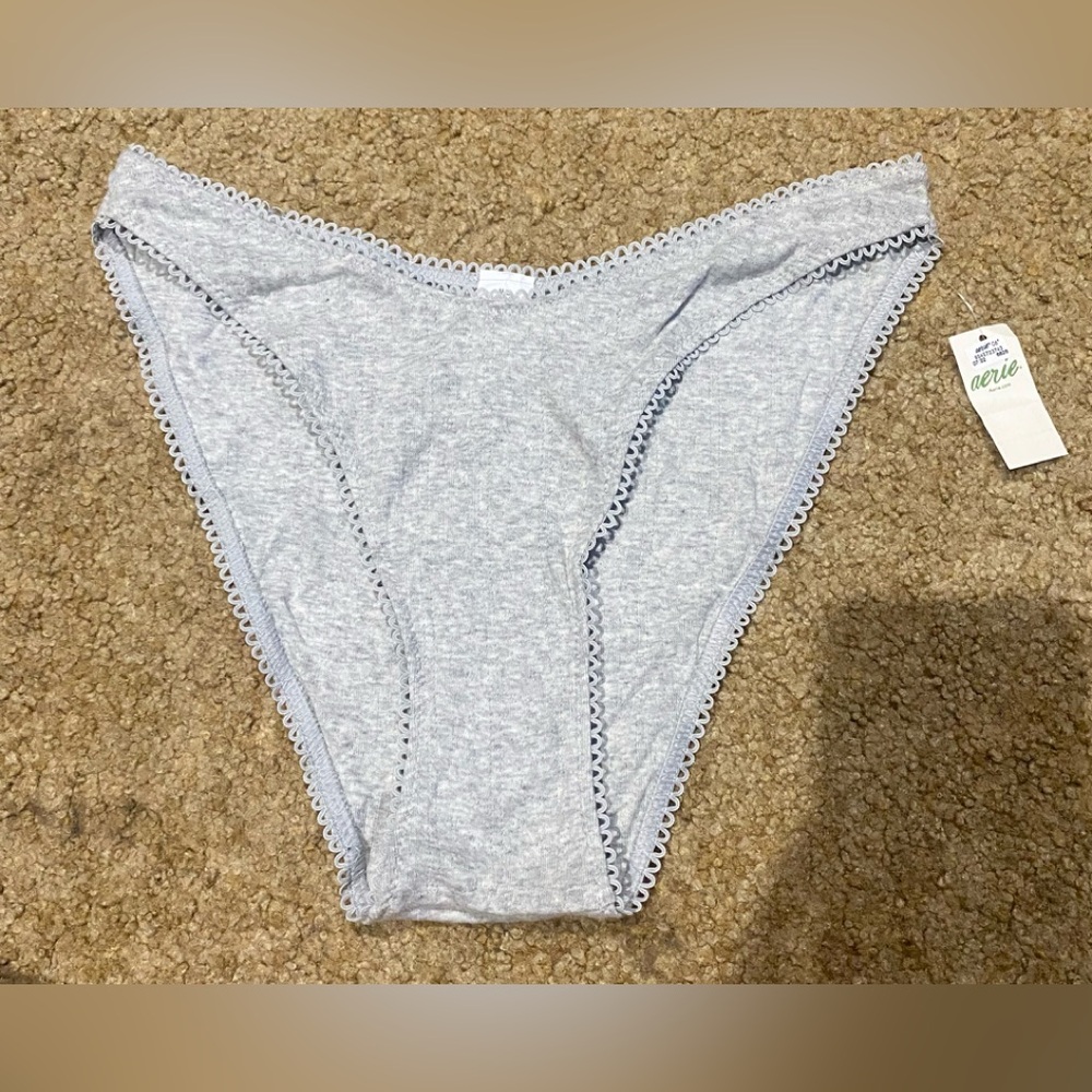 Aerie Grey High Cut Bikini Panties